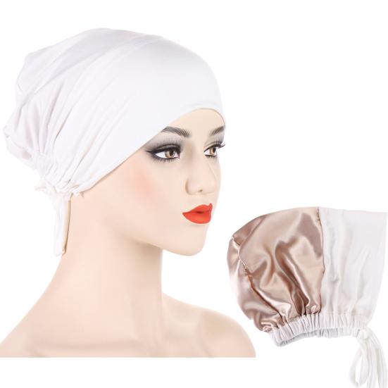 Women Turban Hat Pre Tied Drawstring Wrap Headscarf Sleep Hair Cover Skull Cap Chemo Cancer Headwear