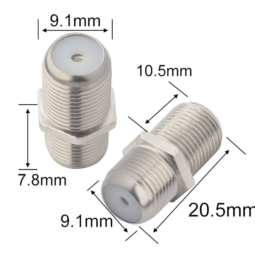 BOOBRIE TV Cable Extension Coaxial Adapter F Female to F
