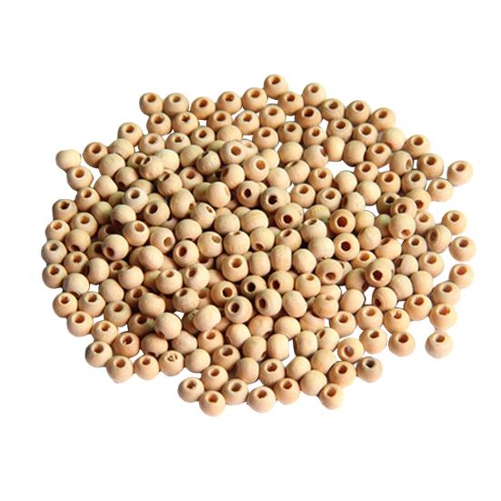 100Pcs Natural Wood Round Ball Spacer Beads DIY Craft Jewelry Clothes Decor