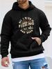 Fishing Beer Theme Text And Image Combination Pattern Trendy Brand Print Casual Sports Outdoor Unisex Hoodie Long Sleeve Sweatshirt Unisex Top Autumn