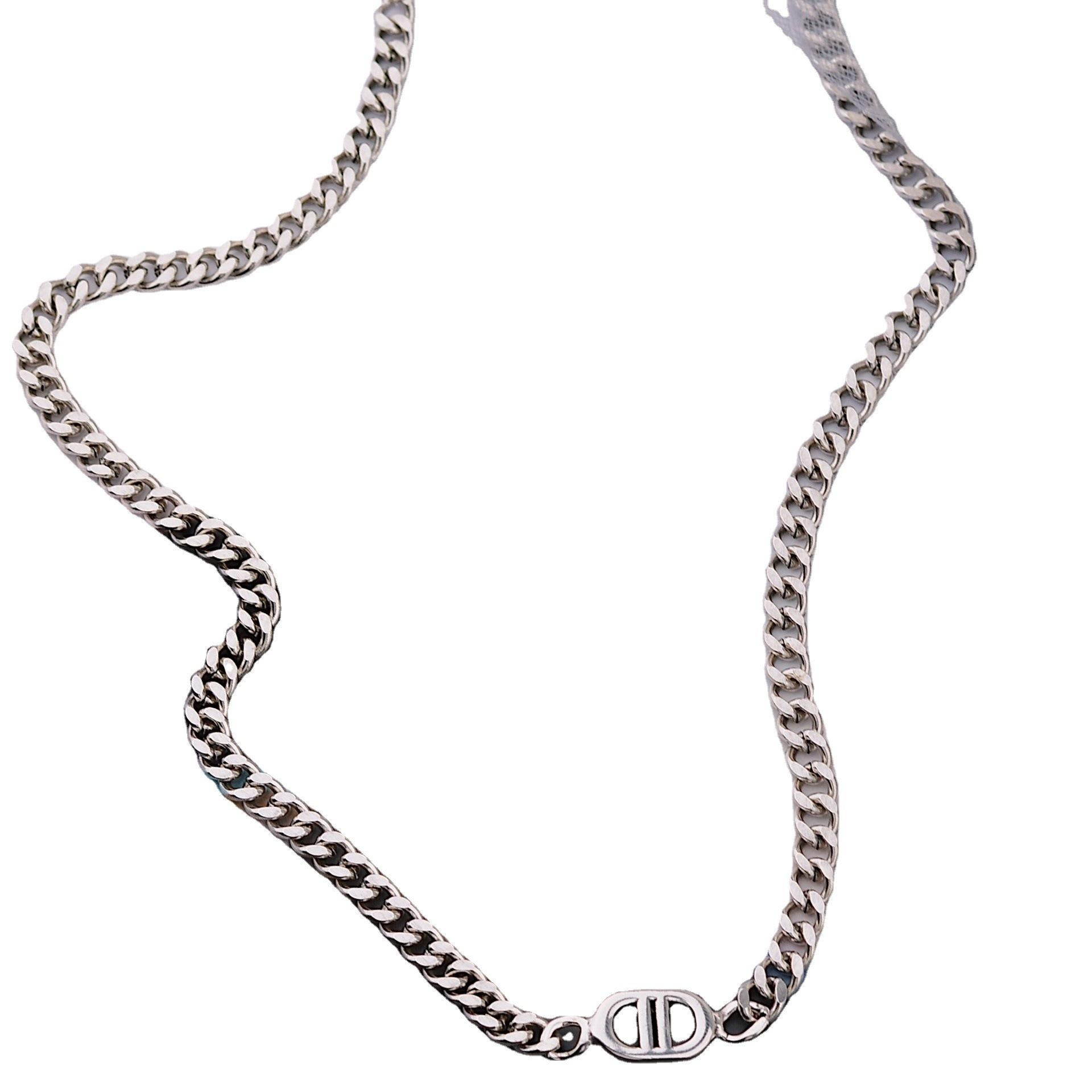 Frigid Wind Accessories Pig Nose Cd Letter Necklace Femininity Versatile Hip Hop Collarbone Chain