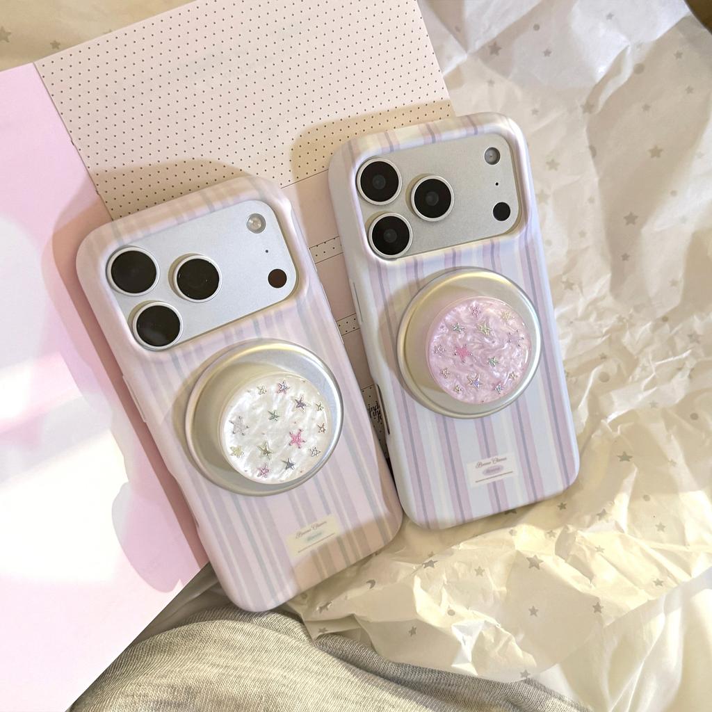 Mother-of-pearl Starry Screen Case Suitable for Apple 17pm Soft Film iPhone 16 Phone Case 15 Magnetic Stand 17 Gold-plated