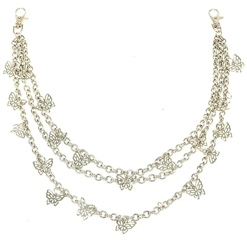 

1 шт. Панк Стиль Мода Улица Бабочка Пояс Цепь на талию Многослойный Хип-хоп Крючком Брюки Модные аксессуары Подарки Новый