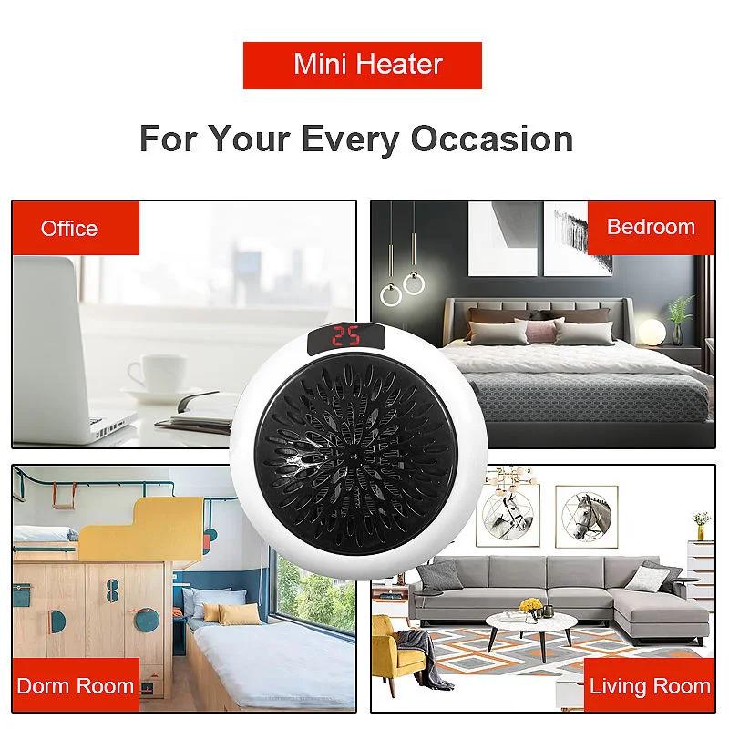 Air Heater Silent Remote Fast Heat Thermostat Electric Portable Heater Mini Wall Mount  Office Desktop Warm Air Heater