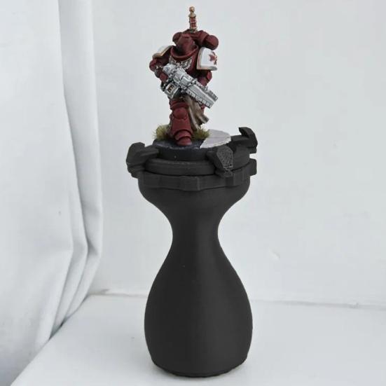 3D Printed Painting Handle Ergonomic Design Miniature Model Figure Support Paint Station with Rotating Top Platform