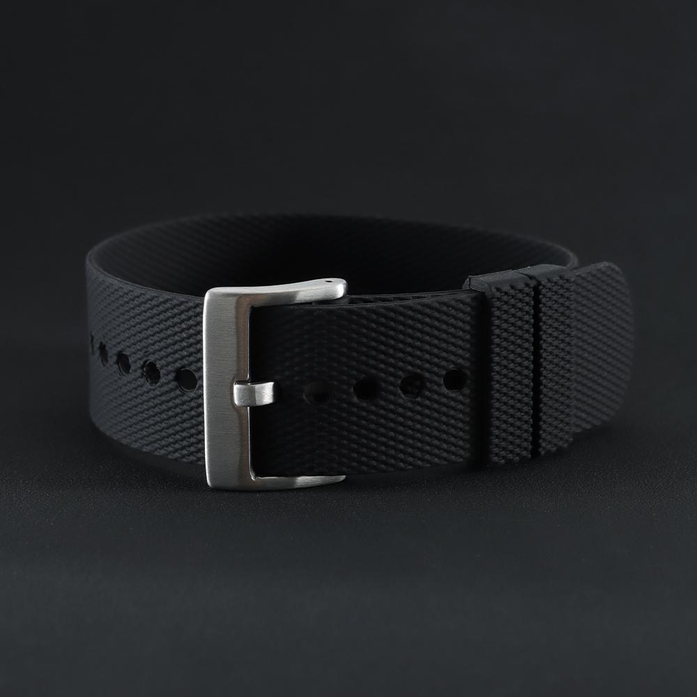 Sports One Piece Silicone Watch Strap 20mm 22mm Replacement Watchband for Tudor Black Grey Rubber Wristwatch Band for Cartier 22mm&with silver buckle чёрный