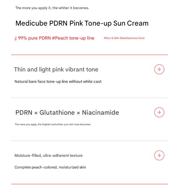Medicube Crème solaire PDRN Tonifiant Rose 50ml  (3 Options)