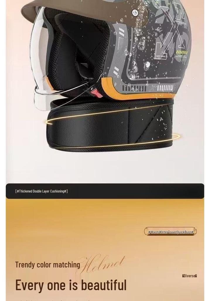 Unisex Electric Vehicle Helmet - All-Season, Full-Face Safety Helmet for Scooters and Motorcycles