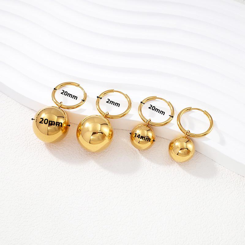 European 18K Gold-Plated Titanium Steel Geometric Earrings - Versatile Luxury Drop Earrings for Women