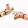 Gold Plated Splitter 1 Male 2RCA Female Threaded Connector for Home Theater Amplifiers Speaker
