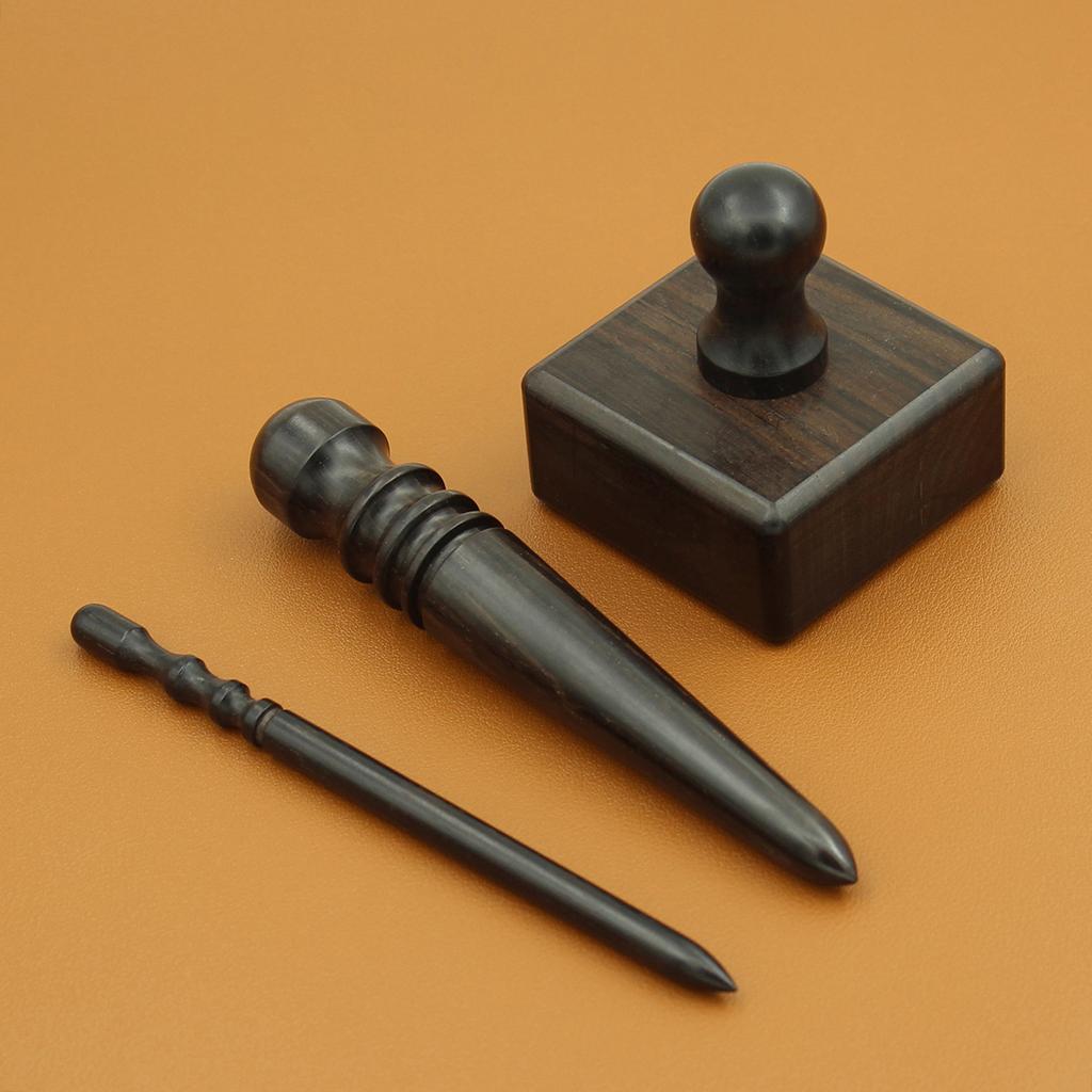 3Pcs/Set DIY Leather Edge Burnishing Tool Purple Sandalwood Burnisher Stick for Leathercraft Polishing