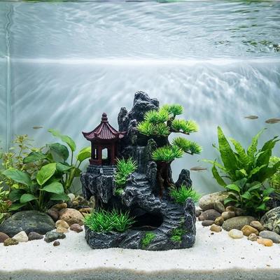 Aquarium Rockery Ornament Decorative Rock Decor Crafts Novelty Resin Realistic Small Fish Tank