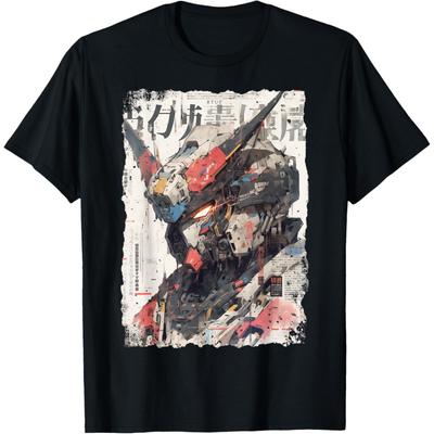 Cyberpunk Japanese Cyborg Futuristic Robot T-Shirt, Small