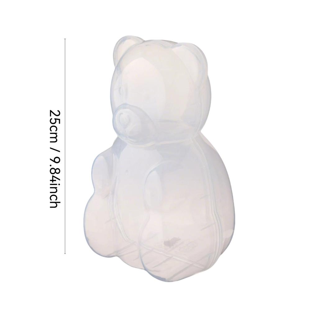 9.84" Cute Transparent Bear Containers For Holding Candy And Snacks, 2026 Clear Bear-Shaped Plastic Gift Box for Valentine’s Day