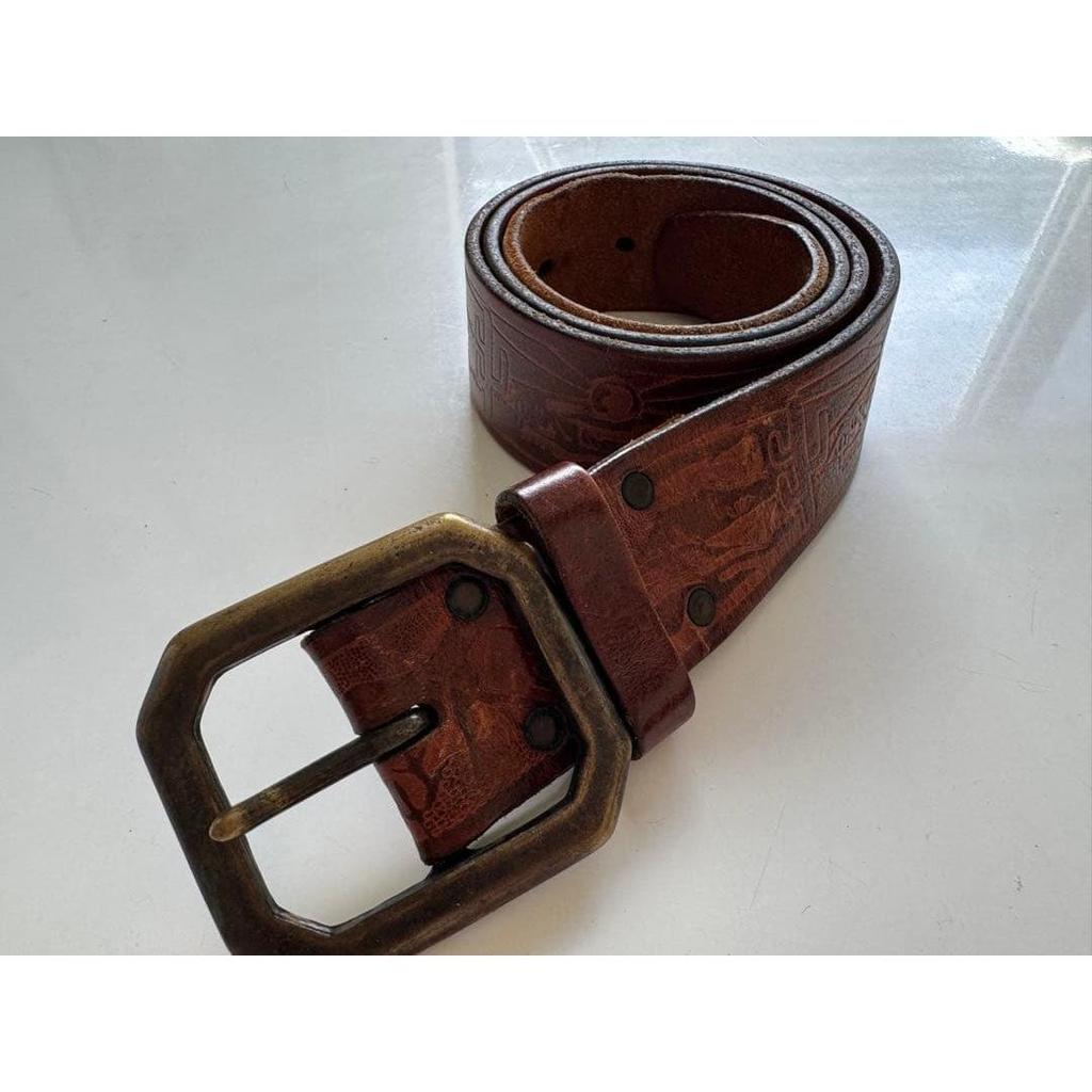 Used DSQUARED2 Leather Belt, Western Pattern, Made In Italy