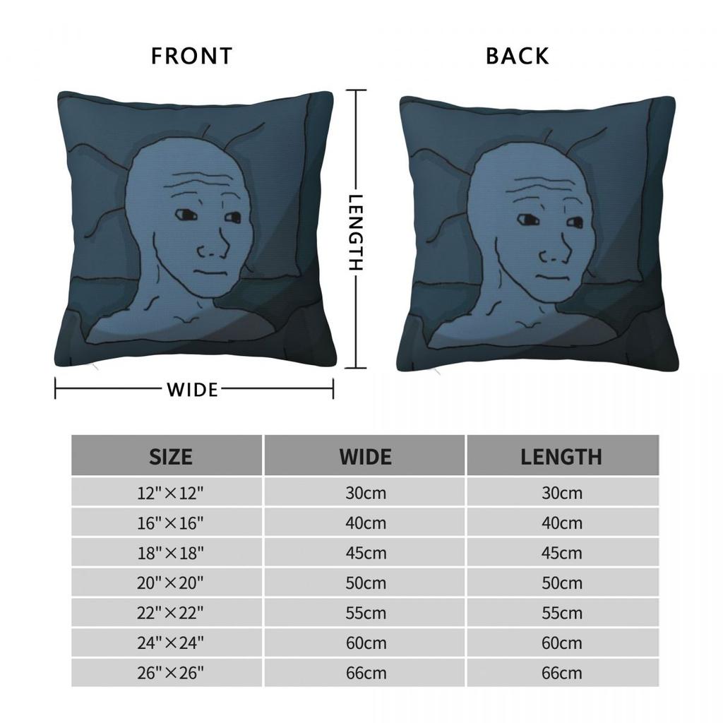 Wojak Meme Pillowcases Merchandise Printed Cushion Cover Pillow Covers Home Decoration Zippered Multiple Sizes