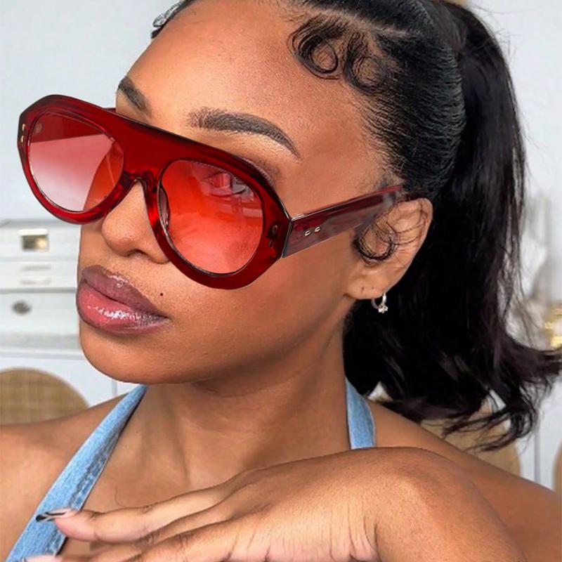 New Oversized Ins Popular Fashion Pilot Women Sunglasses Retro Red Rivet Sun Glasses Female Fashion Outdoor Glasses UV400