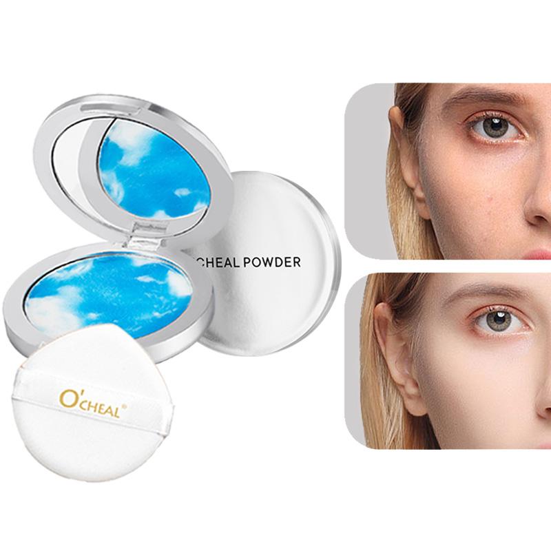 Ocheal Mattes Gesichtspuder Öl-Kontrolle 24 Stunden Langanhaltend Wasserdicht Gesicht Make-up Kosmetik Fixierpuder Kompaktpuder Mit Puderquaste