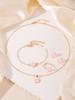 5pcs/set Lucky Five Petal Flower Zircon Set, Bracelet Necklace Earrings Zircon Set, Perfect For Giving Gifts