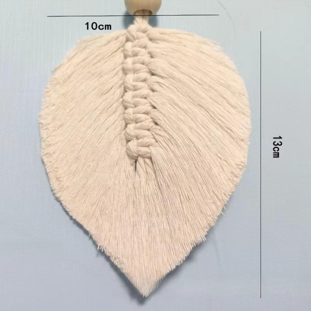 120x75cm Bohemian Wall Hanging Natural Fiber Macrame Tapestry Leaf Handwoven Tapestry with Tassels Living Room Bedroom Wall Art