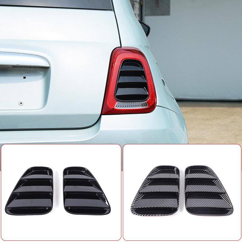 For Fiat 500 Abarth 595 695 2016-2024 ABS Carbon Fiber/Black Rear Tail Light Cover Decorative Sticker Car Exterior Accessories