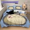 Neighbor Totoro Print 3Pcs Bedding Setduvet Cover With 2 Bedropillowcase Home Birthday Gift