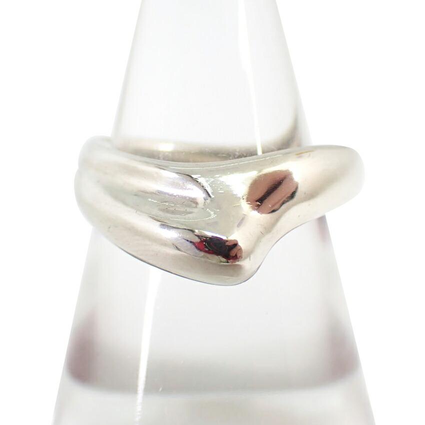 

[Б/у] TIFFANY/Tiffany 925 изогнутое кольцо в форме сердца Нет. 14.5 [г364-27]