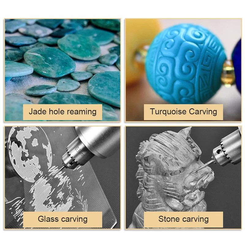 Mit Box für Dremel Elektrischen Schleifer Power Zubehör Schleifbohrer Rotationswerkzeug Set 2,35 3mm 30 Stück Schaft Diamantfräser Set