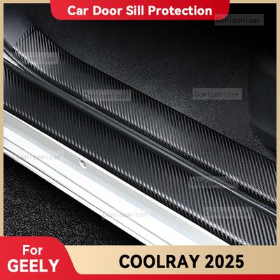 Auto Kohlefaser Türschweller Aufkleber Für GEELY COOLRAY 2022-2025 Einstiegsleiste Pedal Kratzschutz Innendekor Zubehör