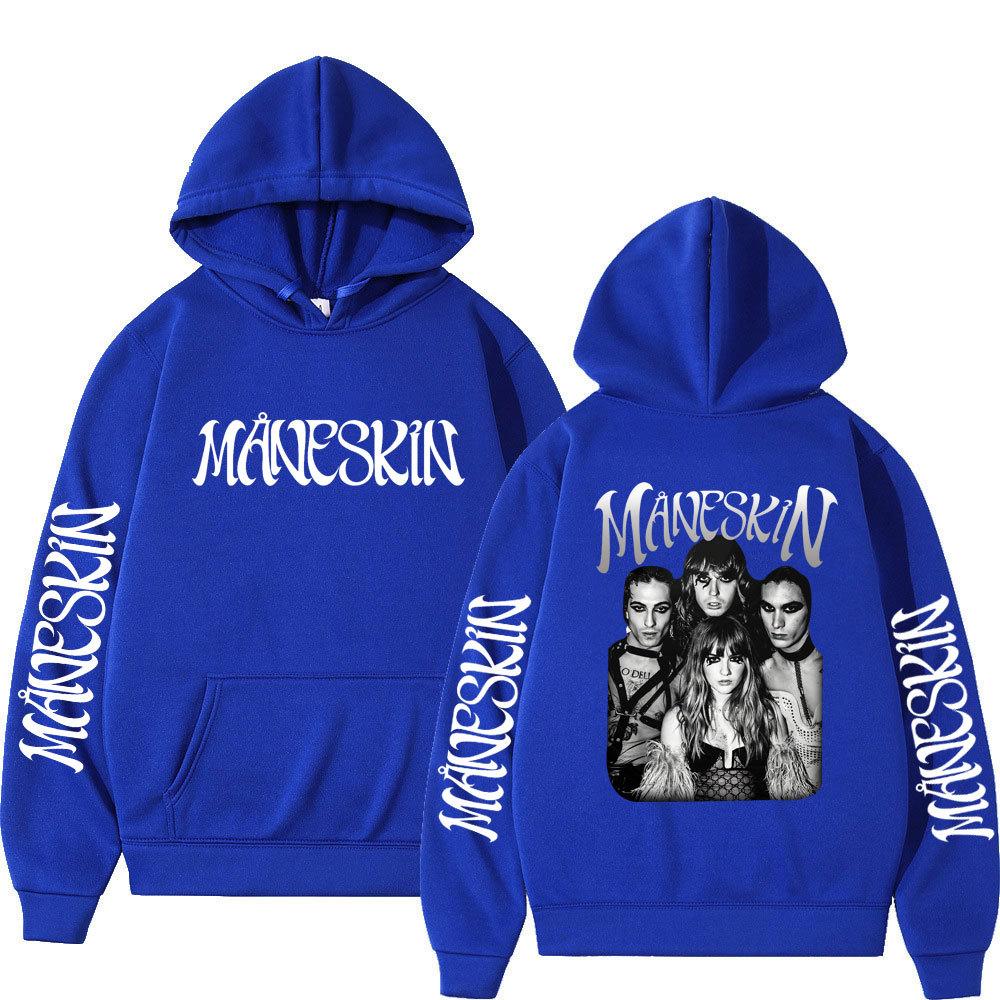 Italienische Rockband Maneskin Hoodies Sänger Grafikdruck Sweatshirts für Fans Lässige Langarm Herren-/Damenbekleidung Kapuzenpullover