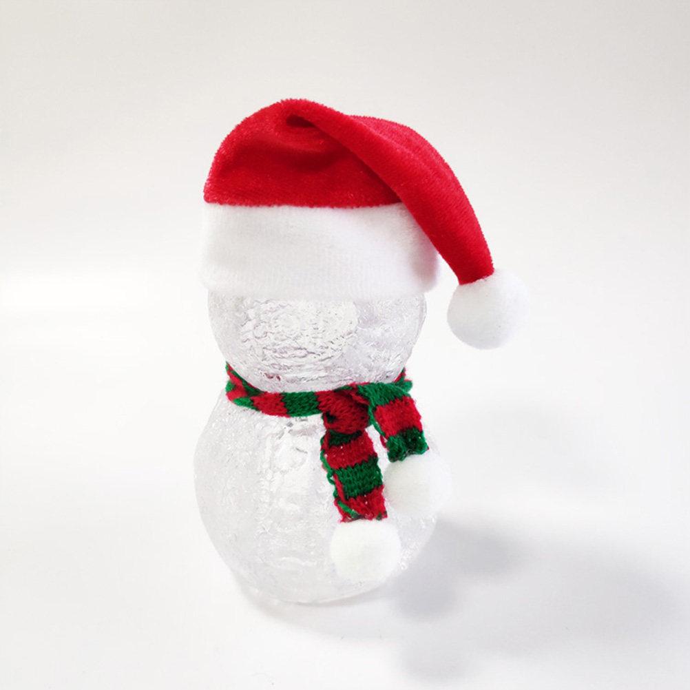 5Pcs Knitted Mini Christmas Scarves Red Green Striped Soft Neckerchief for Wine Bottle Little Snowman Home Decoration Festival