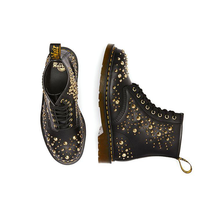Dr. Martens 1460 Midas Gold Studded 8 Eye Boots Men Boots Black 25660001
