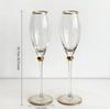 Bicchieri di Cristallo con Bordo Dorato per Champagne e Vino di Lusso - Eleganti Calici per Tavola da Pranzo Club Sale Espositive Vetro Decorativo