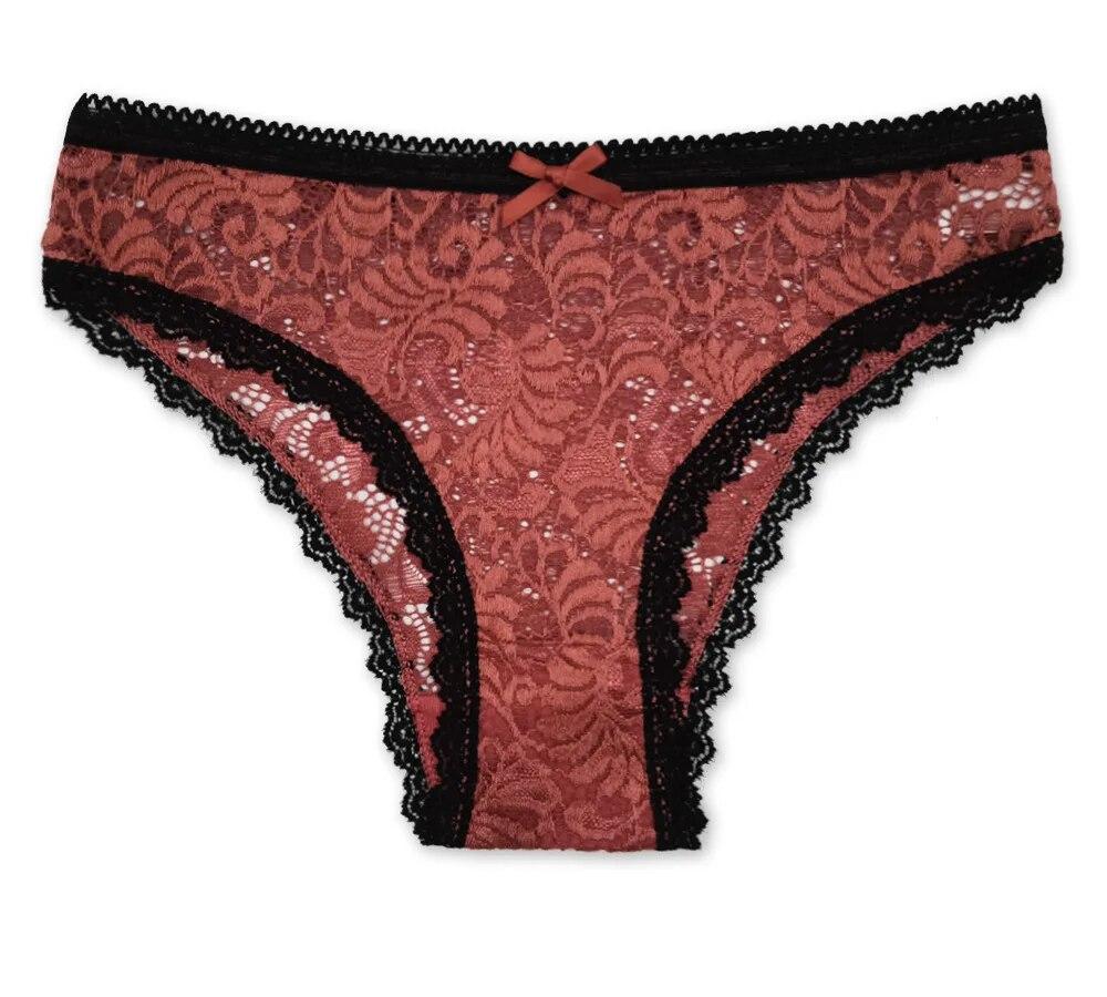 Chiloți din bumbac damă sexy din dantelă slip transparent chiloți lenjerie lenjerie intimă feminină 6 buc/set