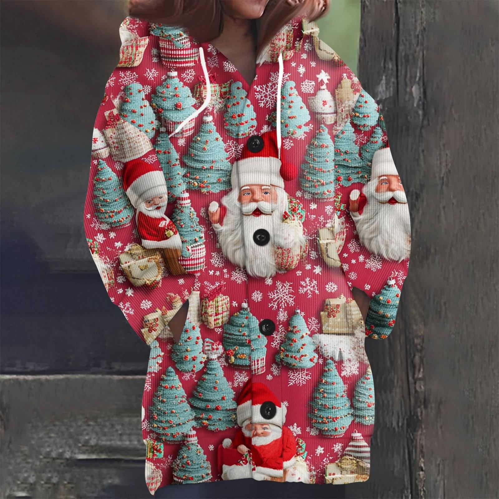 

Свитшоты для женщин Вязаный свитер с длинным рукавом Принт Вязаный худи с пуговицами Кардиган Пальто XXXL