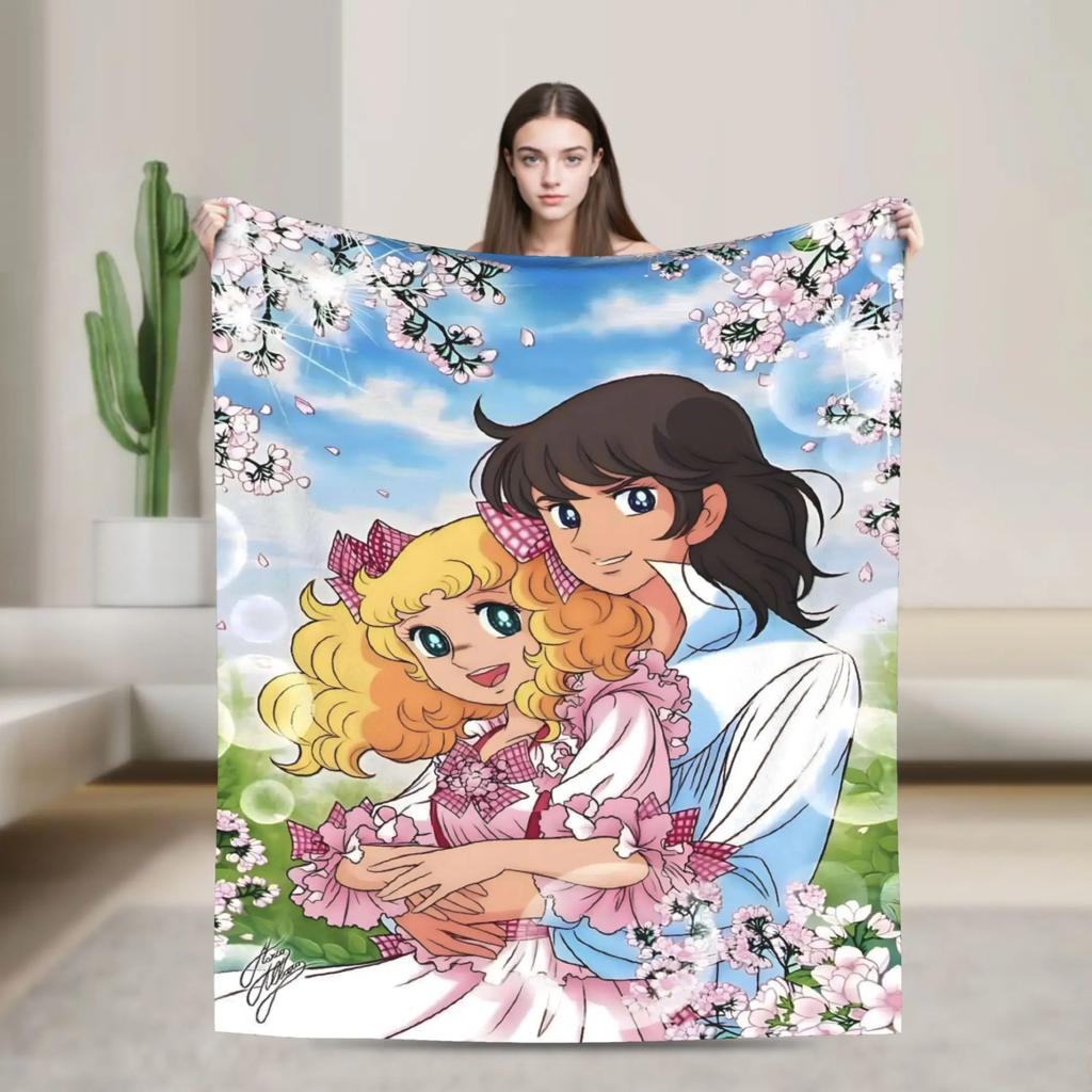 Candy Candy Manga Blanket Soft Quality Bedding Throw for Spring Home Decor Students Novelty Bedspread