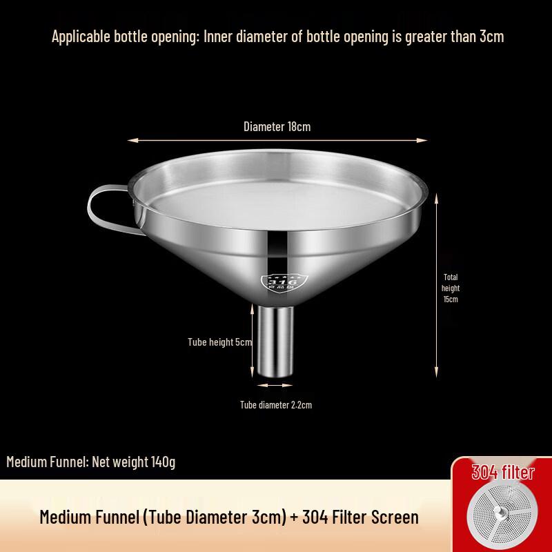 

316 Stainless Steel Food Grade Wine Funnel