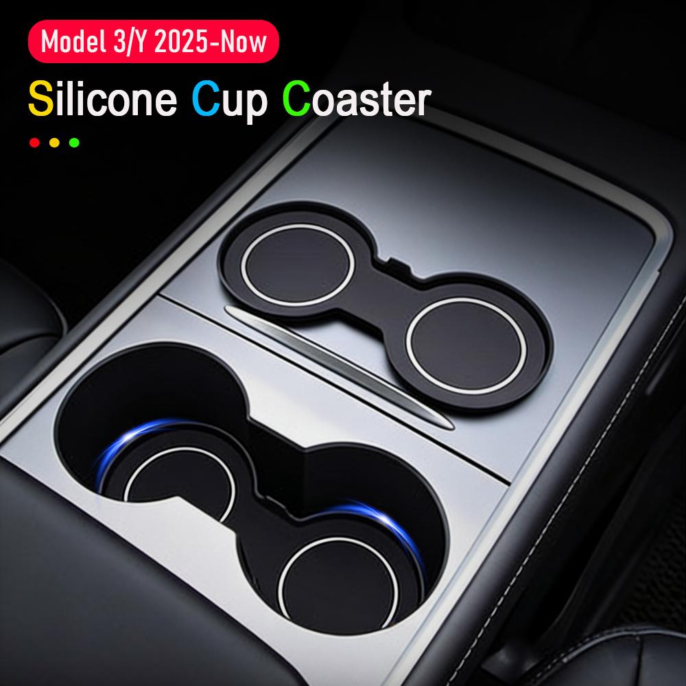 Cup Holder Insert for Tesla Model Y Juniper Model 3 2026 2026 Accessories Center Console Storage Box Mats Cup Coaster Pad Trim
