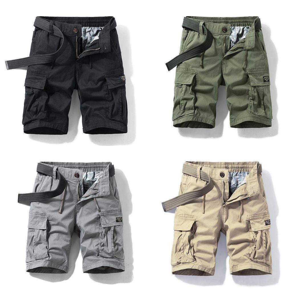 Summer Cargo Shorts For Men With Multiple Pockets And Cotton Fabric For Casual Urban Wear