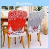 Festive Christmas Rudolph Printed Chair Covers In Red And Gray For Holiday Decor