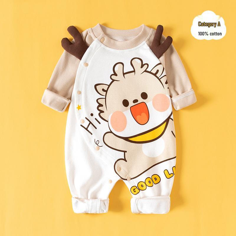 Exklusiver Langarm-Baby-Strampler – Reiner Baumwoll-Krabbelanzug für Frühling und Herbst