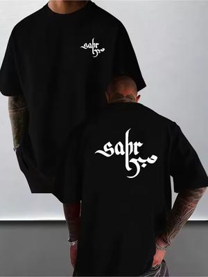 Moda Vintage Y2K Streetwear Estética de Letras Sabr Gráfico Camiseta para Hombre y Mujer Camiseta Oversize Punk Hip Hop Gótico Hipster