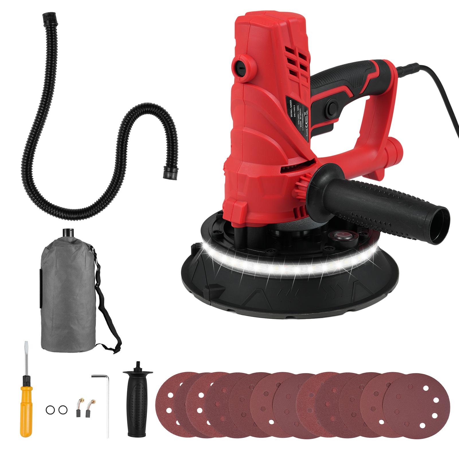 

Ручная электрическая шлифовальная машина для гипсокартона мощностью 850 Вт с 12 шлифовальными дисками с переменной скоростью 1500-2600 об/мин EU Plug