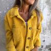 Autumn and Winter Collar Single Breasted Lamb Wool Jacket