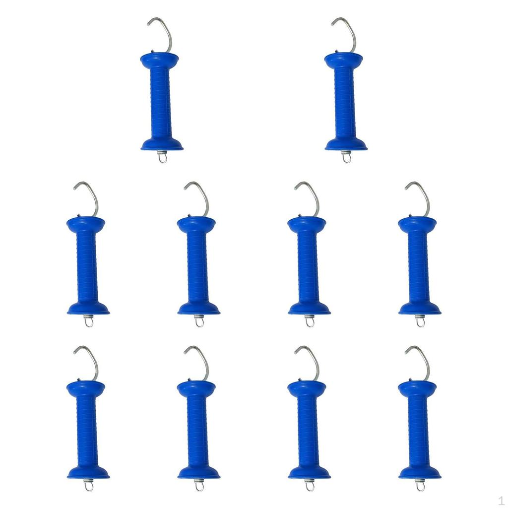 10 Count Electric Fence Gate Handle Set with Insulators and Spring for Livestock Care