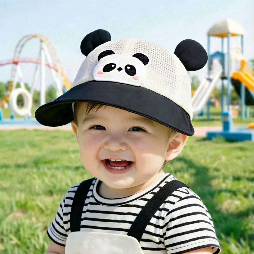 Kids' Summer Sun Protection Mesh Hat with Wide Brim - Cute Duckbill Baseball Cap for Boys and Girls
