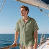TK Men's Linen Short Sleeve Button-Up Shirt - Casual, Breathable Summer Beach Top with Pocket