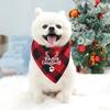 Santa's Little Yelper Printing Dog Christmas Bandanas Pet Christmas Gift Xmas Dog and Cat Bandanas Plaid Triangle Scarf Bibs