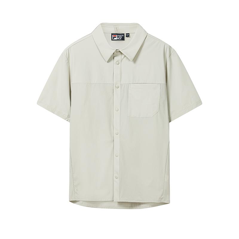 FILA White Simple Polo Casual Short Sleeve Shirt Men shirts F11M633402FGY M