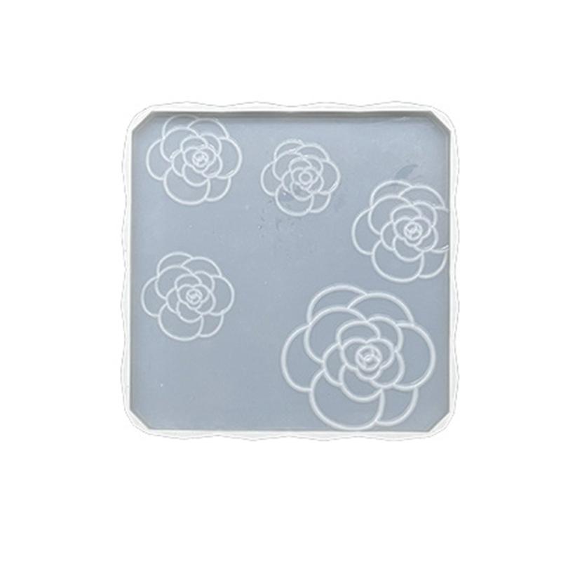 Diy Homemade Base Mold Coaster Crystal Dripping for Creative Silicone Mold Camellia Base Placemat Mold for Diy Craft 1